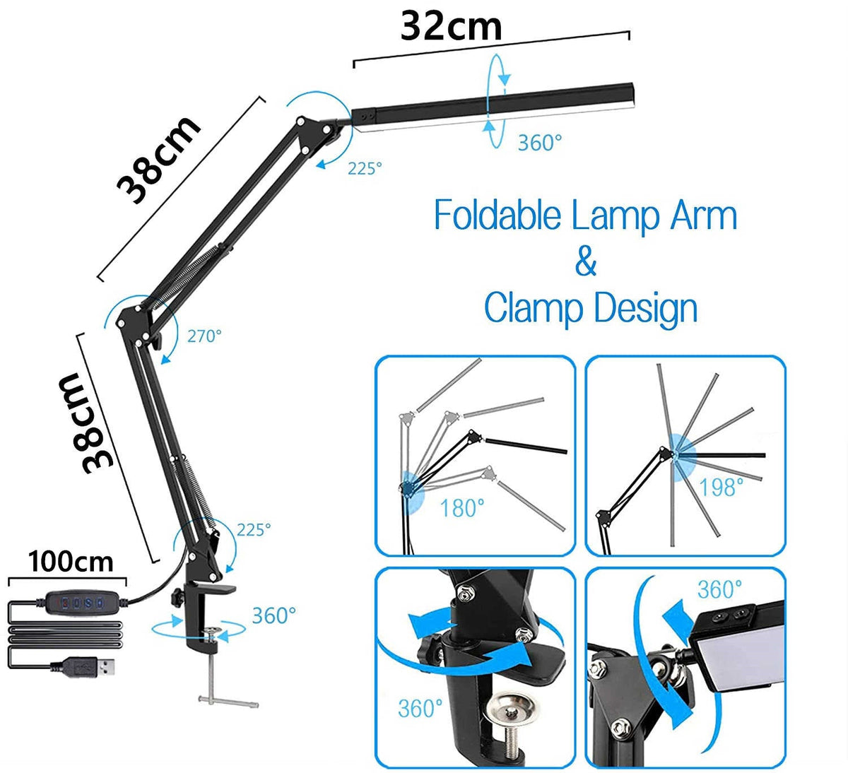 Desk Lamp 10 Brightness LED Desk Light - salelink.co.nz