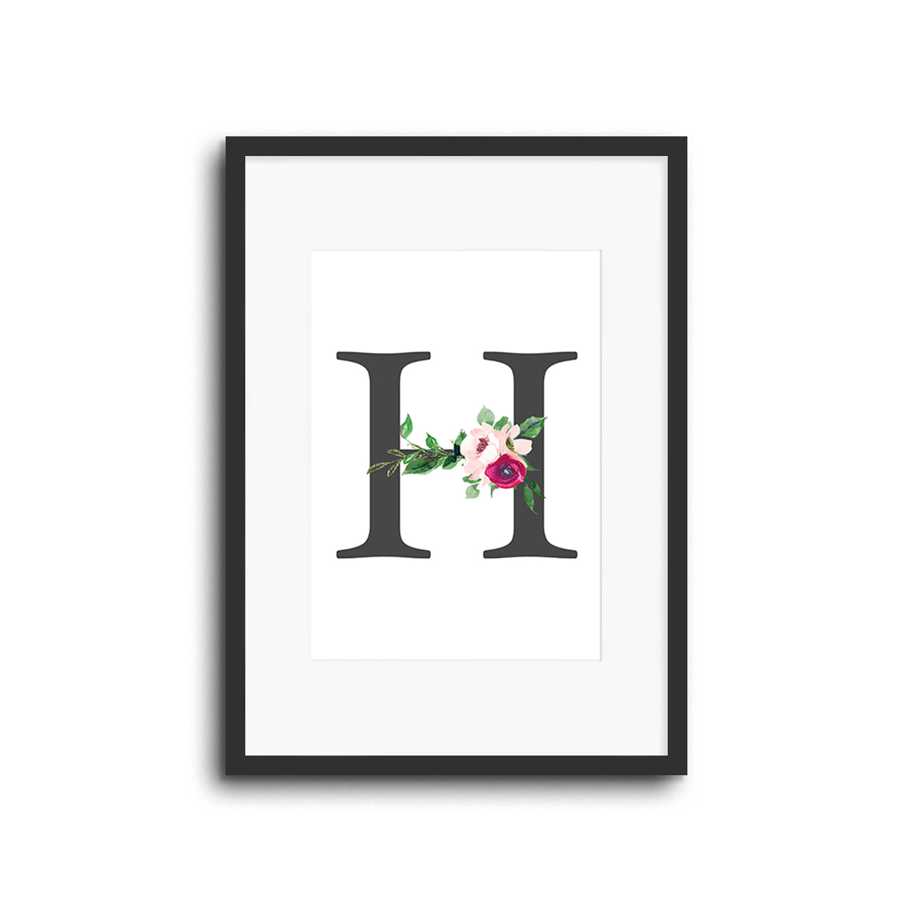 Wall Print |  Floral Initials