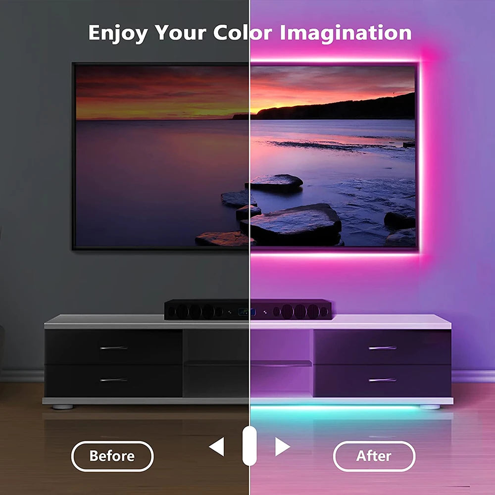 RGB LED Strip Lights with App Control – USB Colour Changing Light Strip