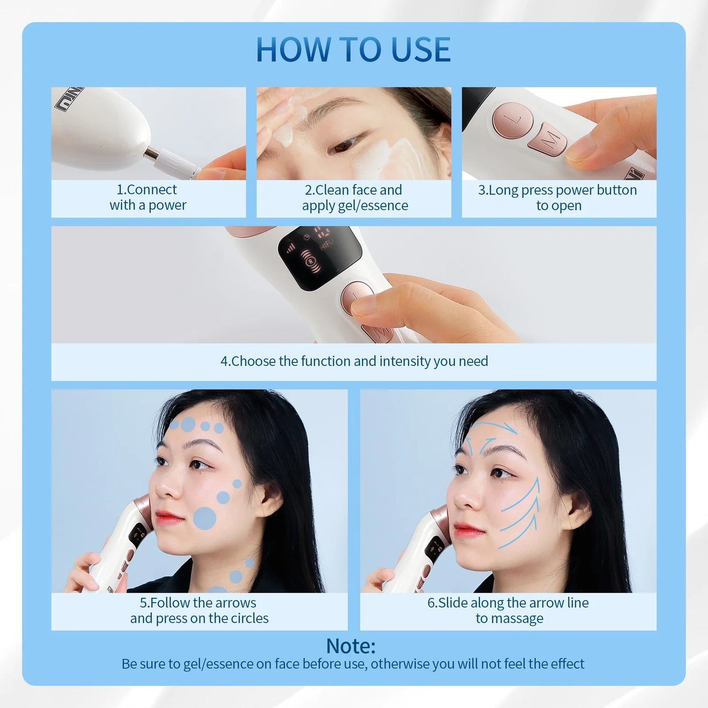 Mini EMS & RF Facial Massager – Multi-Function Skin Care Device for Face, Neck & Jawline