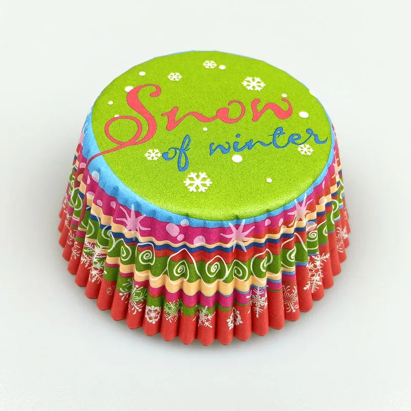 100-Pack Christmas & Halloween Cupcake Liners – Festive Paper Baking Cups