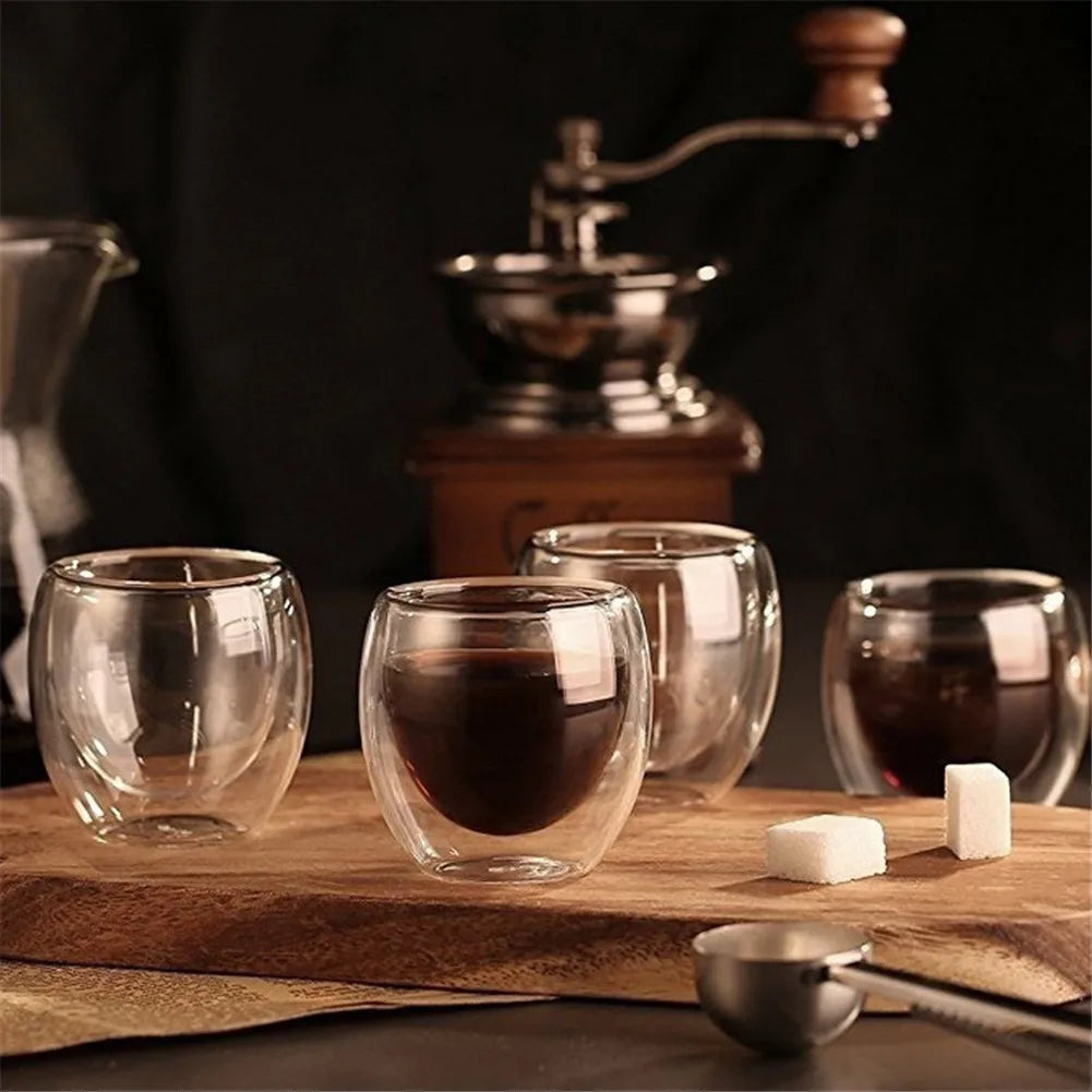 Double-Wall Glass Espresso Cup – Handmade Insulated Coffee & Tea Mug