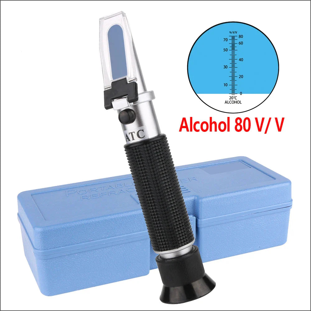 Digital Refractometer 0–80% Brix/Alcohol/Glycol Portable Handheld ATC Meter