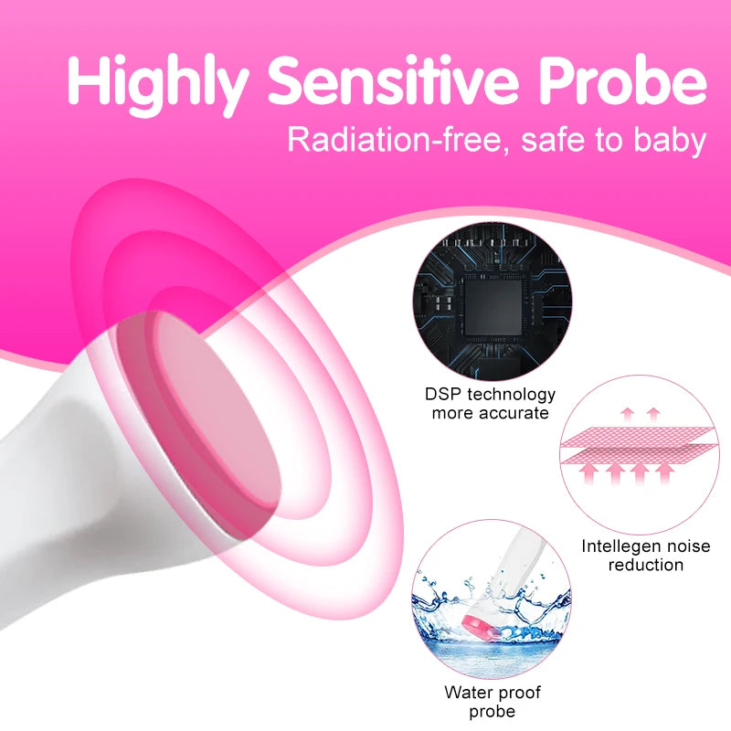 Fetal Doppler Baby Heart Monitor – LCD Display Pregnancy Heartbeat Detector