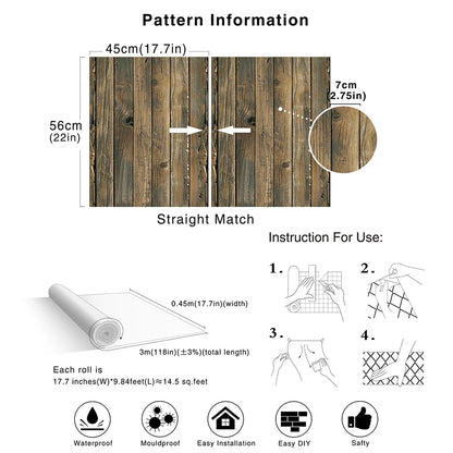 Wood Grain Peel & Stick Wallpaper (5 designs available)