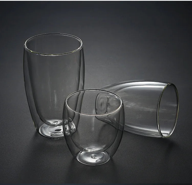 Double-Wall Glass Espresso Cup – Handmade Insulated Coffee & Tea Mug