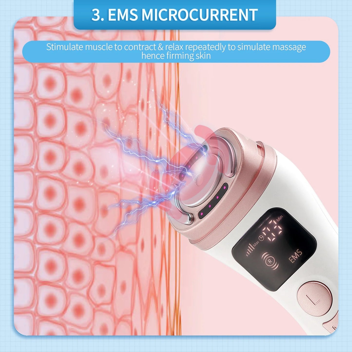 Mini EMS & RF Facial Massager – Multi-Function Skin Care Device for Face, Neck & Jawline