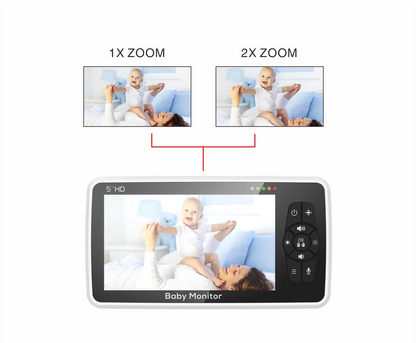 5 Inch HD Baby Monitor with Camera, Temperature Sensor & 2-Way Talk