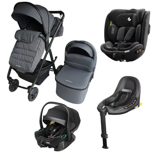 Pre-order Newborn Pram – Palms 2+ Stroller with Carrycot+ Reclining Infant Capsule + 360 Car Seat and Rotating ISOFIX Base (G