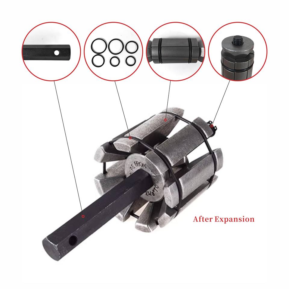 3pcs Muffler Exhaust Expander Tail Pipe Set Pipe Dent Remover Tool Kit