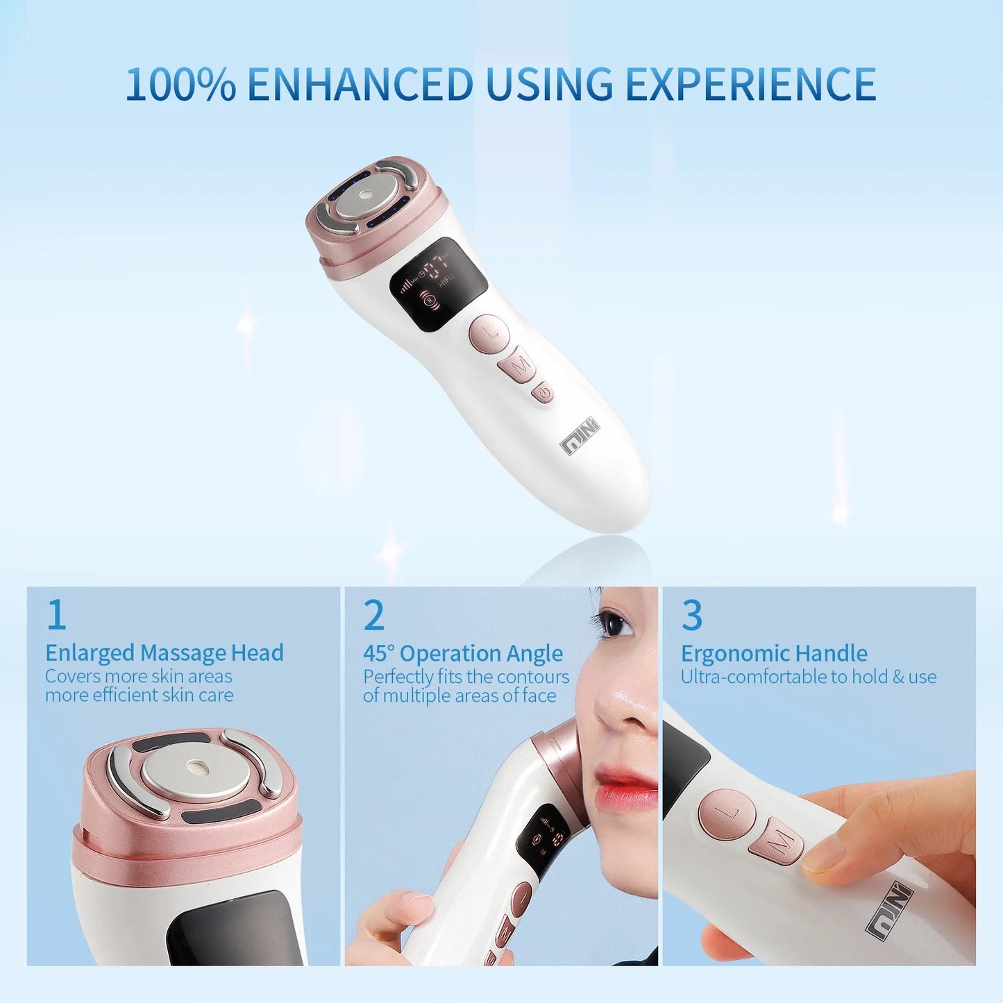 Mini EMS & RF Facial Massager – Multi-Function Skin Care Device for Face, Neck & Jawline