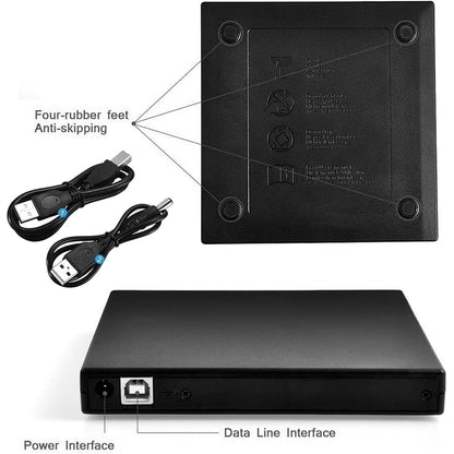 USB External CD DVD ROM Writer Burner Player Drive PC Laptop for Windows Mac - salelink.co.nz