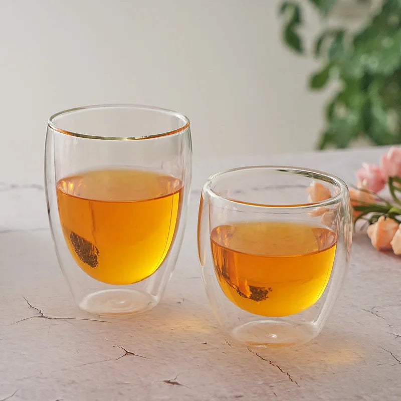 Double-Wall Glass Espresso Cup – Handmade Insulated Coffee & Tea Mug