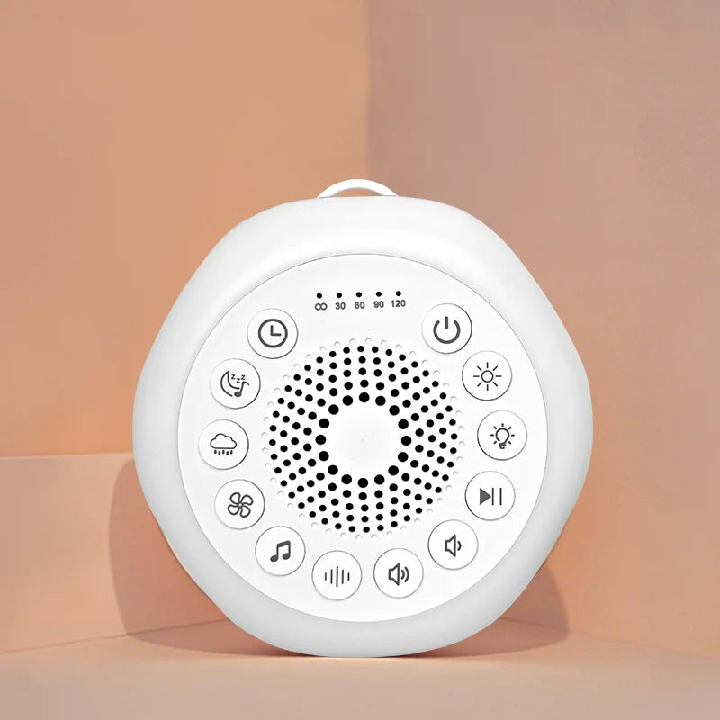 Portable White Noise Machine with Colourful Night Light & Soothing Sounds