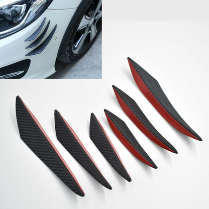6Pcs Car Front Bumper Lip Splitter Fins Body Spoiler Canards Refit