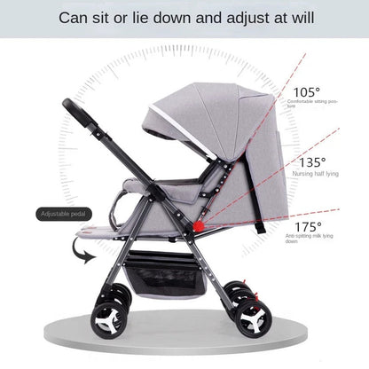 Black 2-Way Folding Compact Double / Twin Stroller + Rain Cover