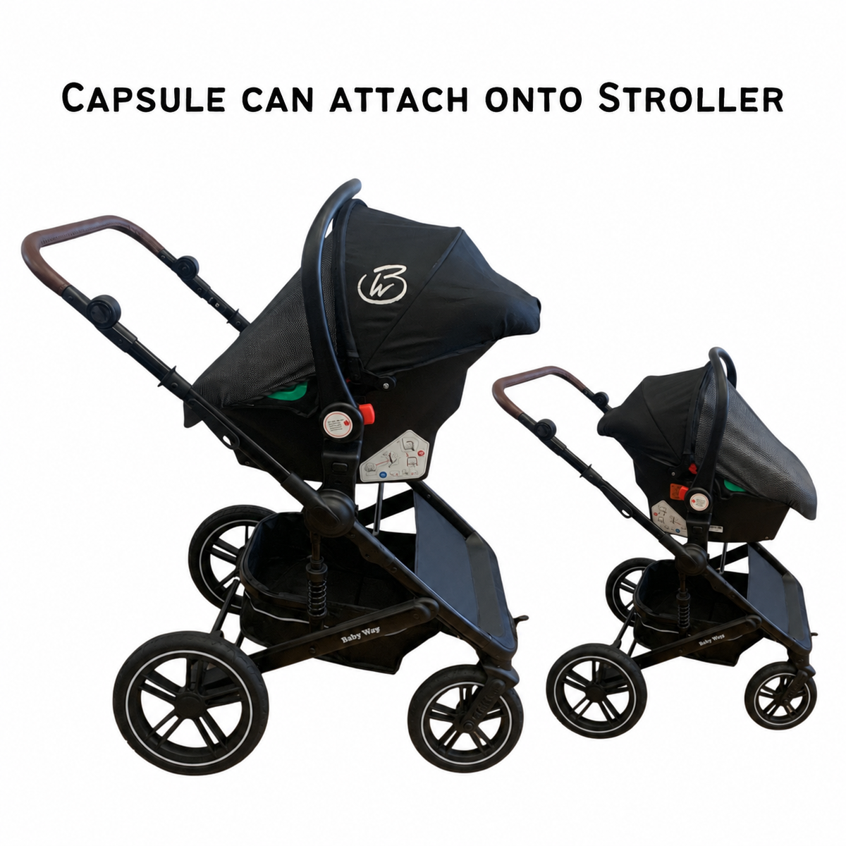 Preorder - Supra Black Bundle - 4in1 Stroller Buggy + Bassinet + Capsule with ISOFIX Base Combo with i-Size Royal 360 Rotating Convertible Car Seat
