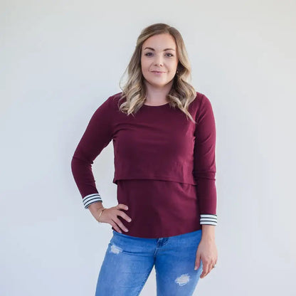 Milkbar Ava Long Sleeve Crop Tee | Mulberry - Babyonline