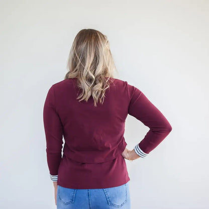 Milkbar Ava Long Sleeve Crop Tee | Mulberry - Babyonline