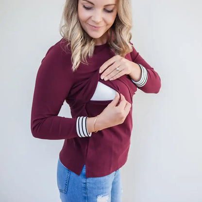 Milkbar Ava Long Sleeve Crop Tee | Mulberry - Babyonline