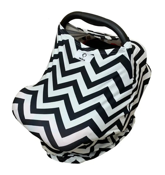 Neeva 4 in 1 Infant Capsules Cover (White-Black Zig Zag) - Babyonline