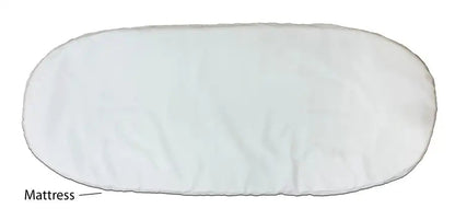 Natural Wicker Flat Moses & Linen Set  - White with Blue Striped Skirt (Stand is not included) - Babyonline