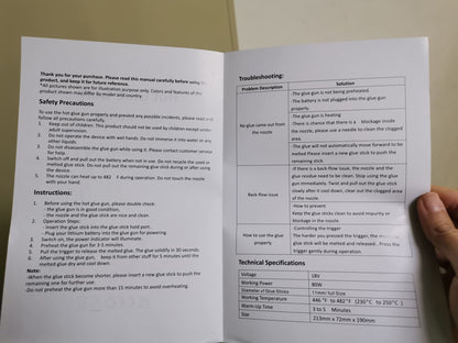 Cordless Hot Melt Glue Gun with 20 Pcs Sticks Fit Makita 18V Battery