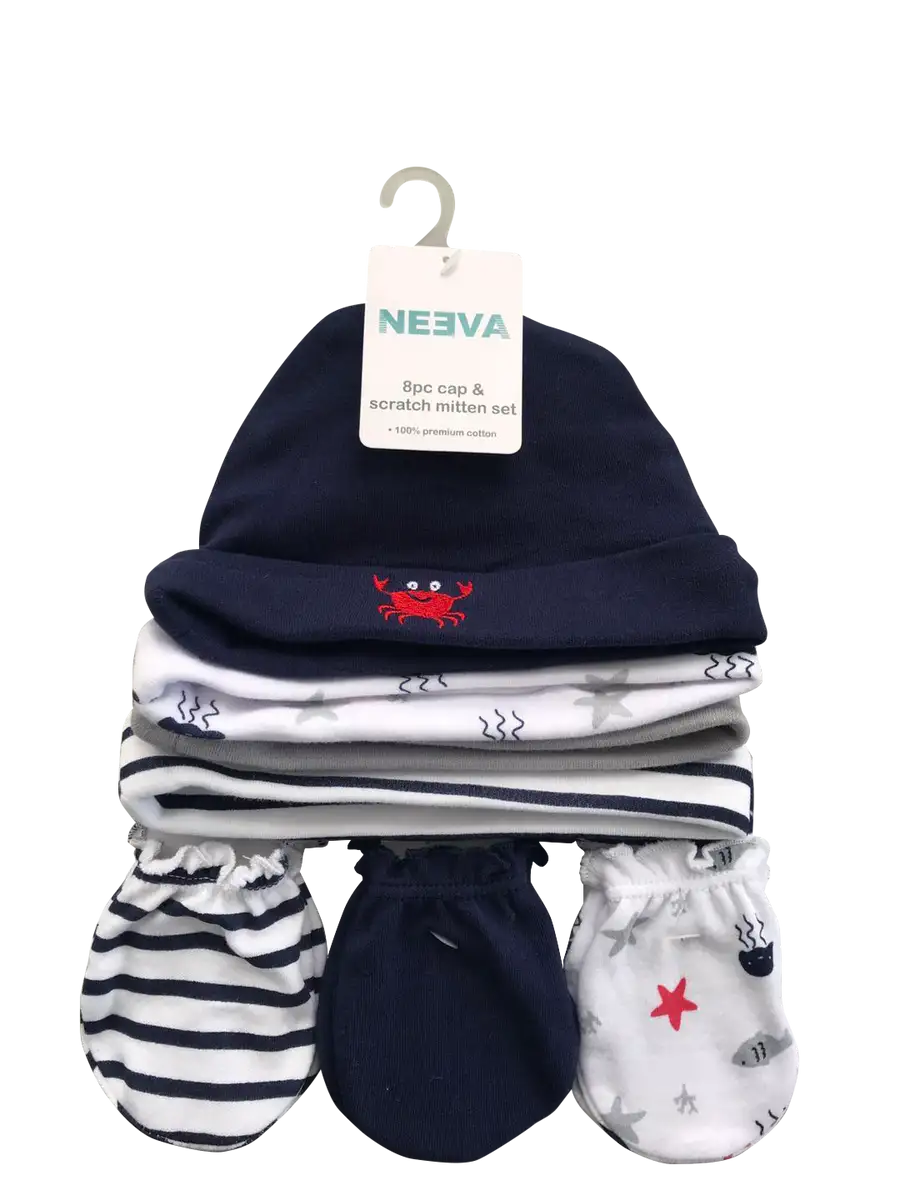 Neeva 8 Piece Hat & Mitten Set CRAB - Babyonline