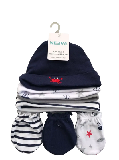 Neeva 8 Piece Hat & Mitten Set CRAB - Babyonline