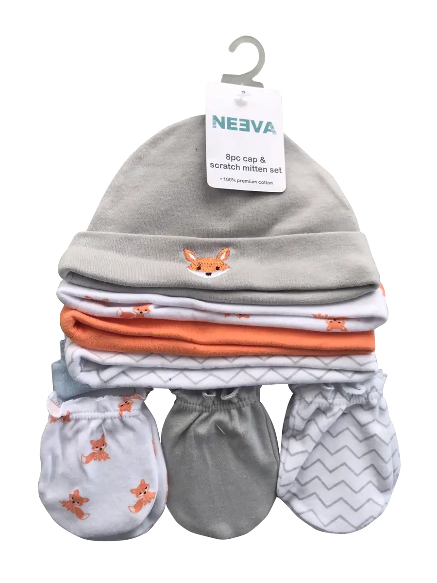 Neeva 8 Piece Hat & Mitten Set FOX - Babyonline