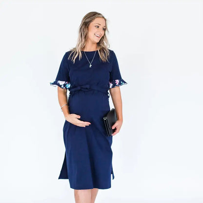Milkbar Breastfeeding Zaria Dress | Navy Floral - Babyonline