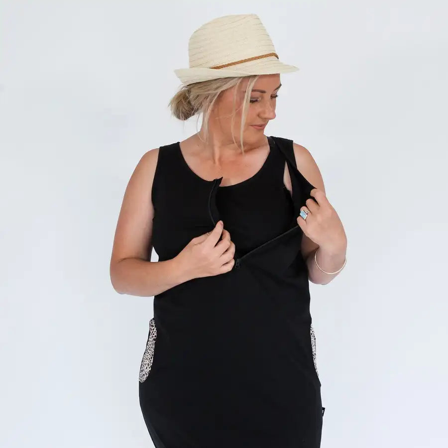 Milkbar Breastfeeding Chloe Dress | Black - Babyonline