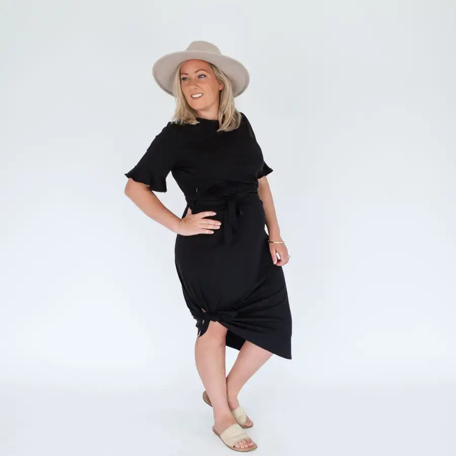 Milkbar Breastfeeding Zaria Dress | Black - Babyonline