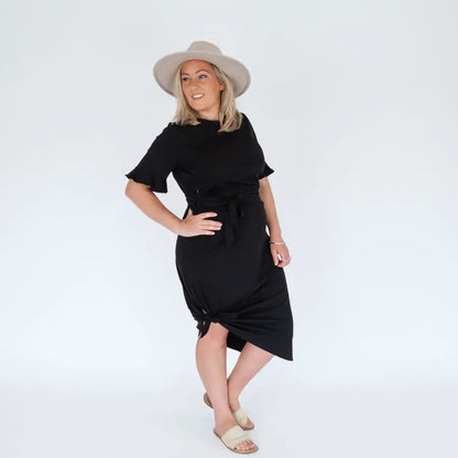 Milkbar Breastfeeding Zaria Dress | Black - Babyonline