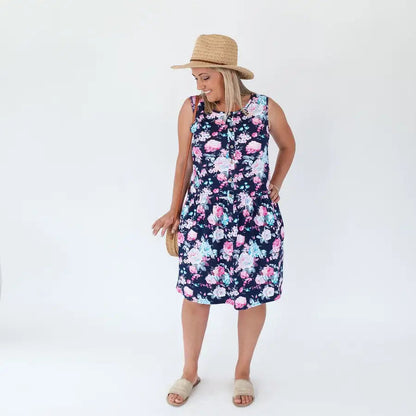 Milkbar Breastfeeding Billie Dress | Navy Floral - Babyonline