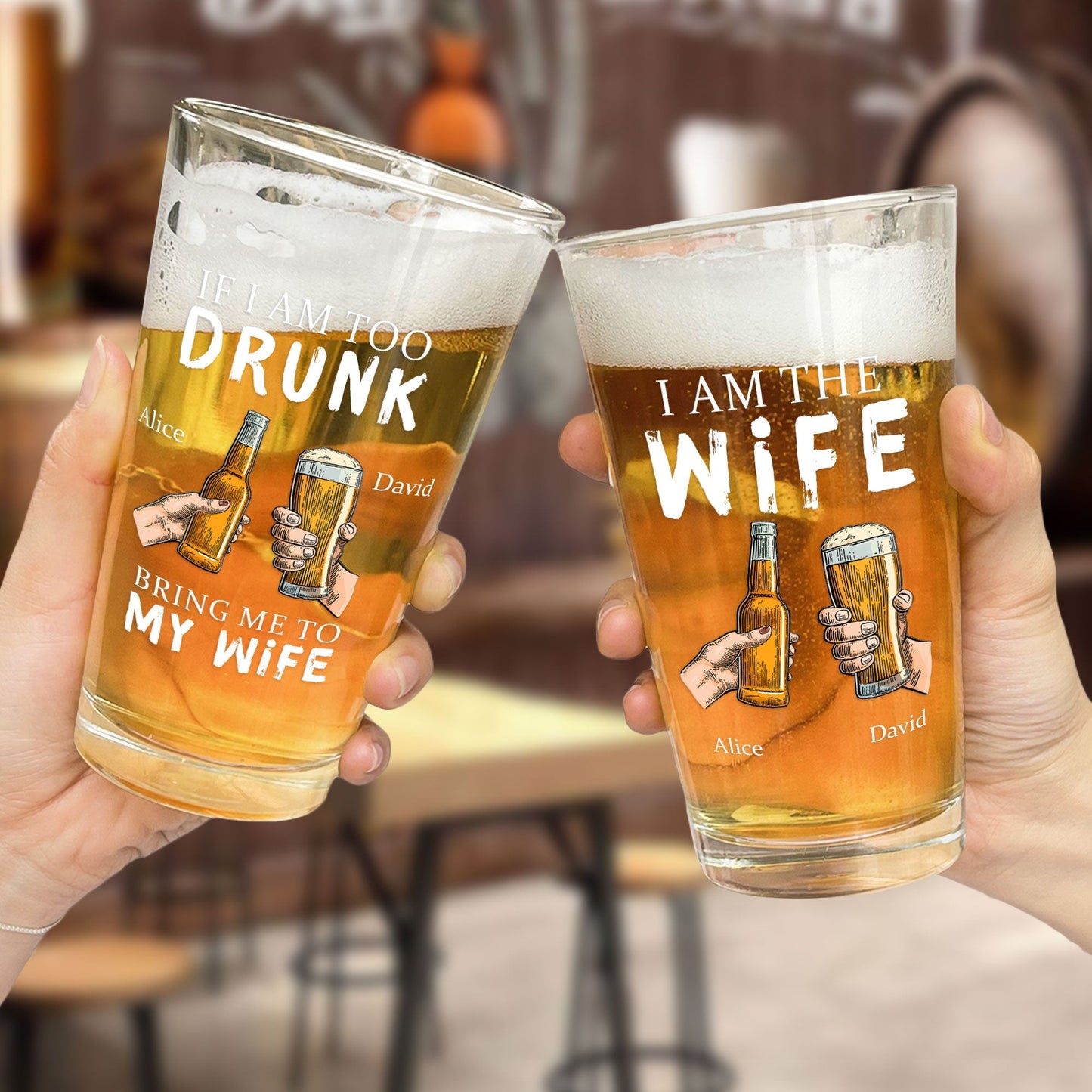 Personalized Beer Glass If I Am Too Drunk Bring Me To -