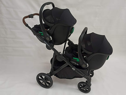 Double Pram – Luxe Twin Stroller with Bassinet, Car Seat and Rotating ISOFIX Base