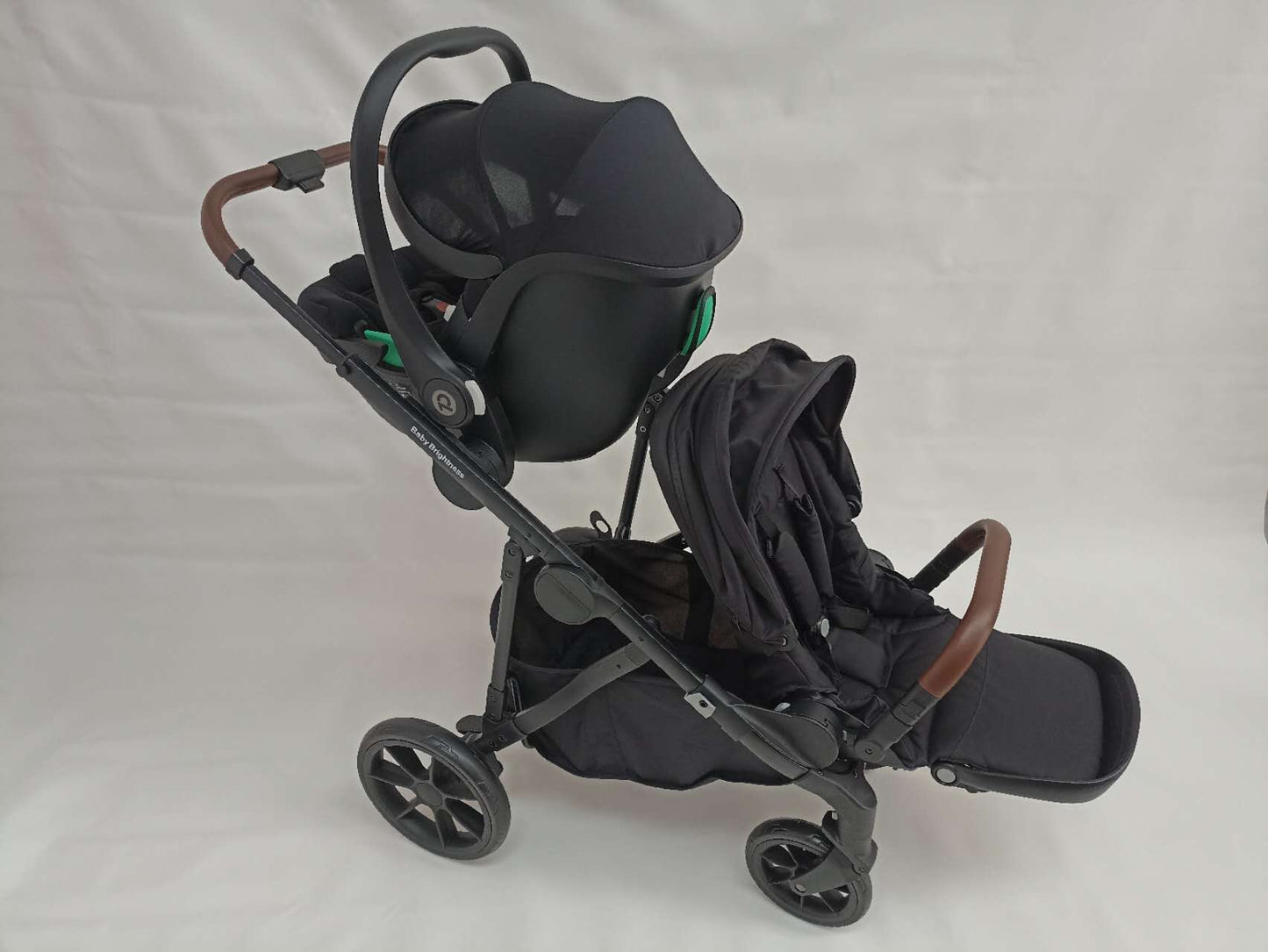 Double Pram – Luxe Twin Stroller with Car Seat