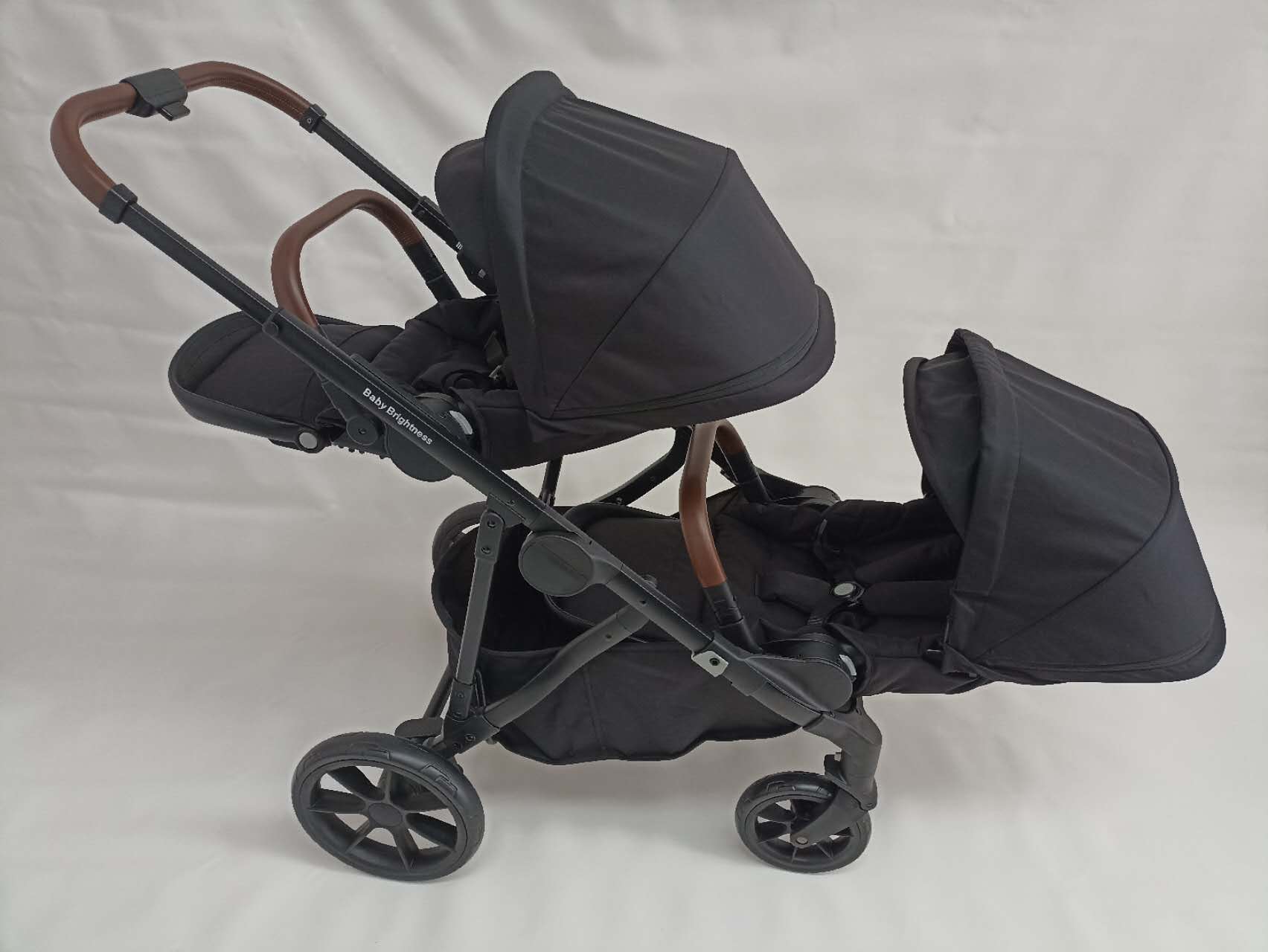 Pre-order Double Pram – Luxe Twin Stroller with Bassinet and Reclining Car Seat - image 9
