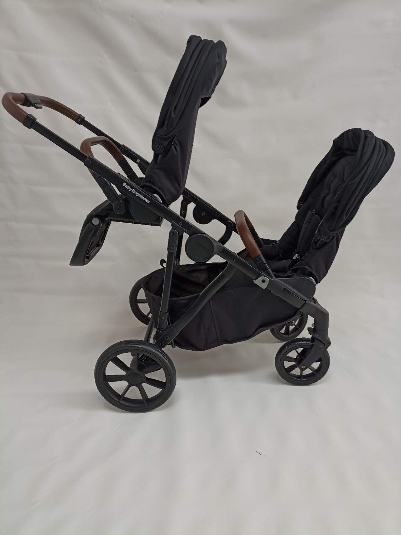 Double Pram – Luxe Twin Stroller with Car Seat and Rotating ISOFIX Base