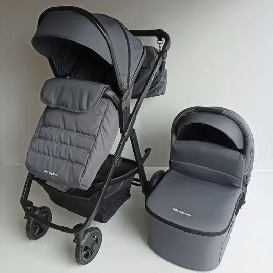 Baby Brightness Palms 2+ baby stroller and carrycot dark grey