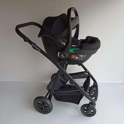 Newborn Pram – Palms 2+ Stroller with Carrycot, Car Seat and Rotating ISOFIX Base (Black)