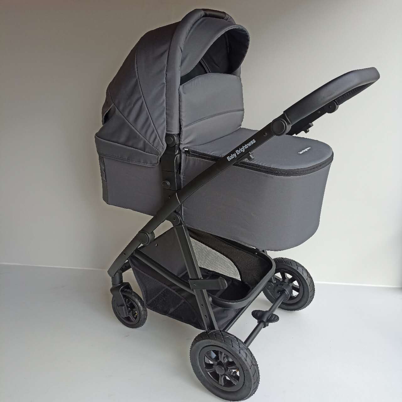 Newborn Pram – Palms 2+ Stroller with Carrycot (Grey)
