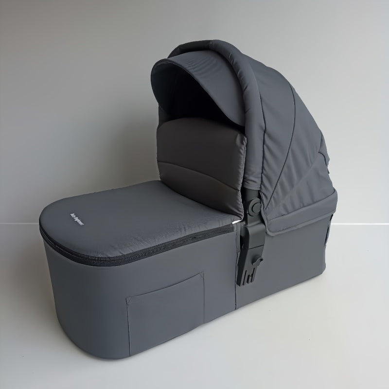Newborn Pram – Palms 2+ Stroller with Carrycot, Car Seat and Rotating ISOFIX Base (Grey)