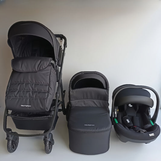 Baby Brightness Palms 2+ baby stroller with carrycot and capsule Black
