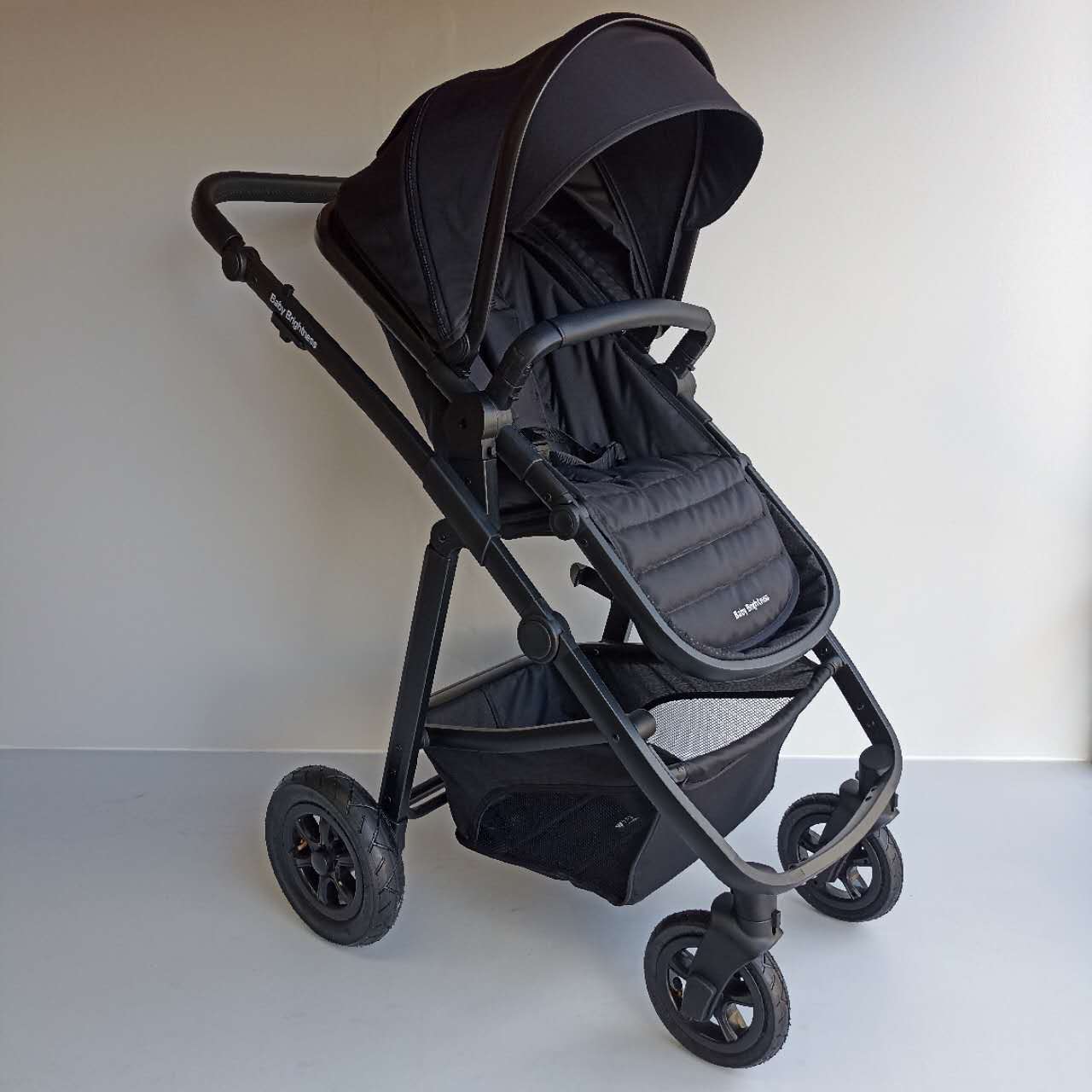 Newborn Pram – Palms 2+ Stroller with Carrycot (Black)