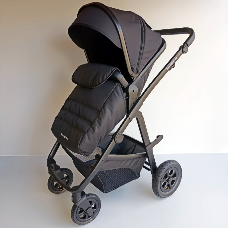 Newborn Pram – Palms 2+ Stroller with Carrycot, Car Seat and ISOFIX Base (Black)