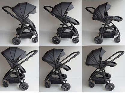 Pre-order Newborn Pram – Palms 2+ Stroller with Carrycot, Reclining Car Seat and Rotating ISOFIX Base(Black) - image 5