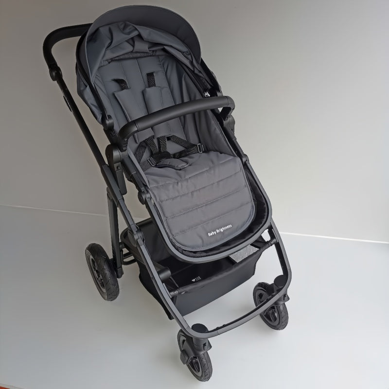 Newborn Pram – Palms 2+ Stroller with Carrycot and Car Seat (Black)