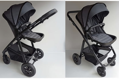 Baby Brightness Palms 2+ baby stroller with carrycot and capsule dark grey